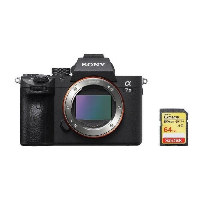 SONY A7 III Corps + carte SD de 64 Go