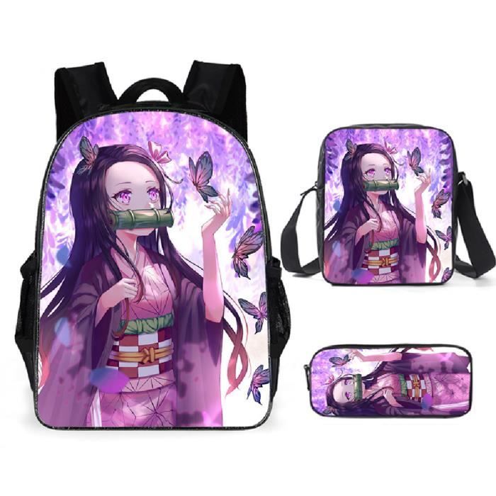 Demon Slayer Sacs D'école Cool Garçons Filles Anime Sac À Dos Scolaire Tueur de démons Enfants Backpack A34