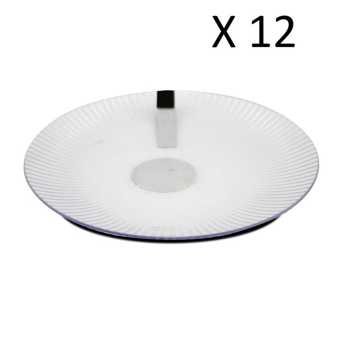 Lot de 12 assiette plate ronde, plat de service - Diamètre 25 x Hauteur 2 cm -JUANIO-