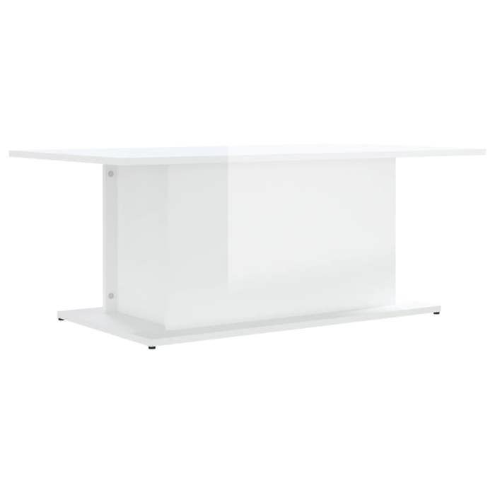 Table basse - SWEETY - Blanc brillant - 102x555x40 cm - bois dingénierie - Pour Salon - 810313