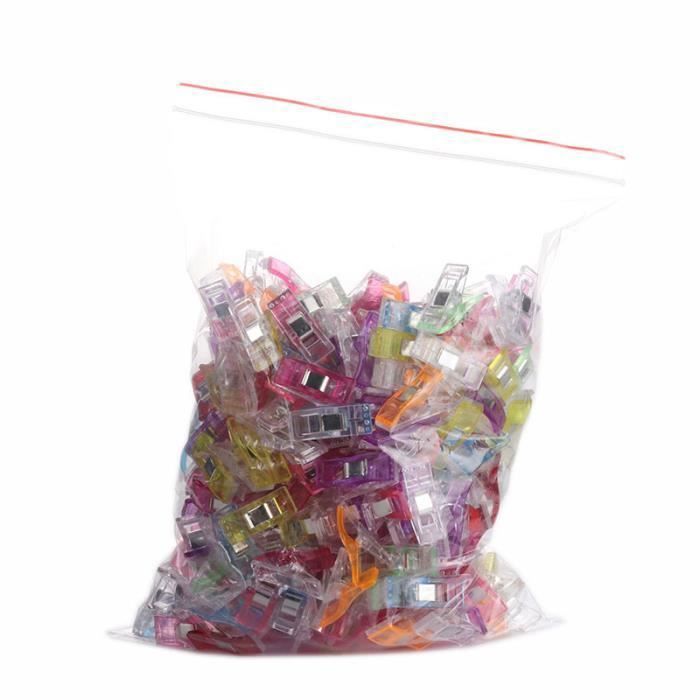 Lot 50 Pinces à Tissu Patchwork Couture – Clips Multicolores Avec Boîte De Rangement, Idéales Pour Couture, DIY & Organisation