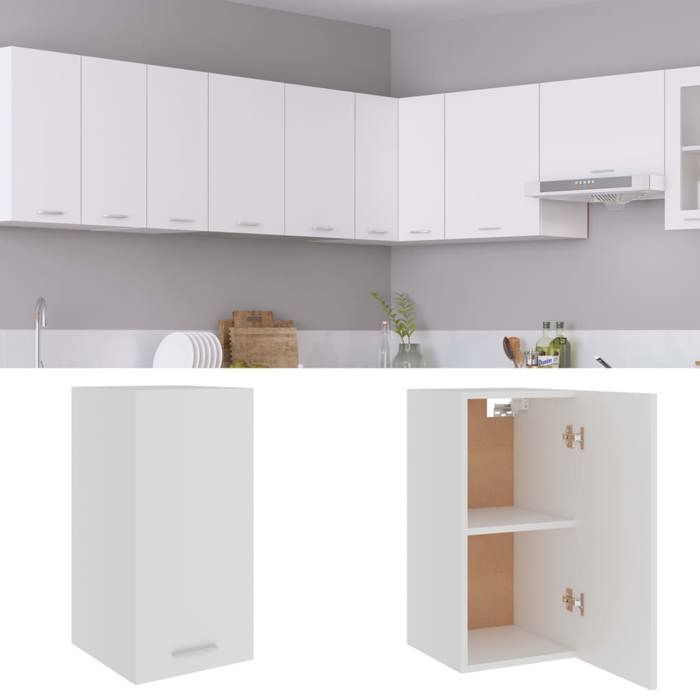 Armoire suspendue Meuble haut cuisine Blanc 295x31x60cm Bois dingénierie 2848343 FrenchDays