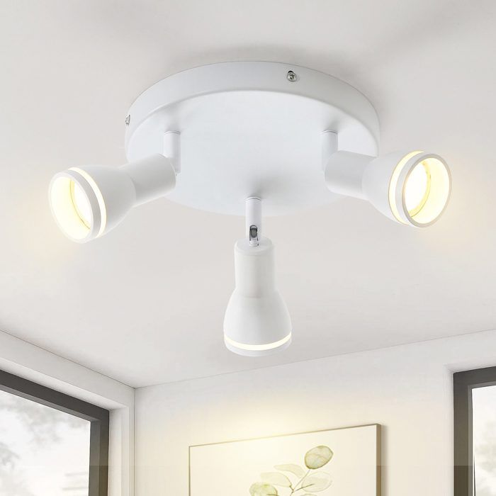 Spot de plafond - NETTLIFE - Nettlife Spot de plafond blanc - 3x GU10 - Pivotant - Métal blanc
