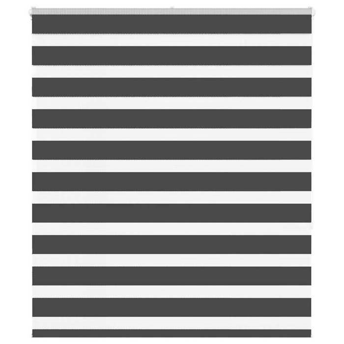 vidaXL Store zèbre noir 130x150 cm largeur du tissu 1259 cm polyester store à enrouleur zébré store zébré pour fenêtre 4014241