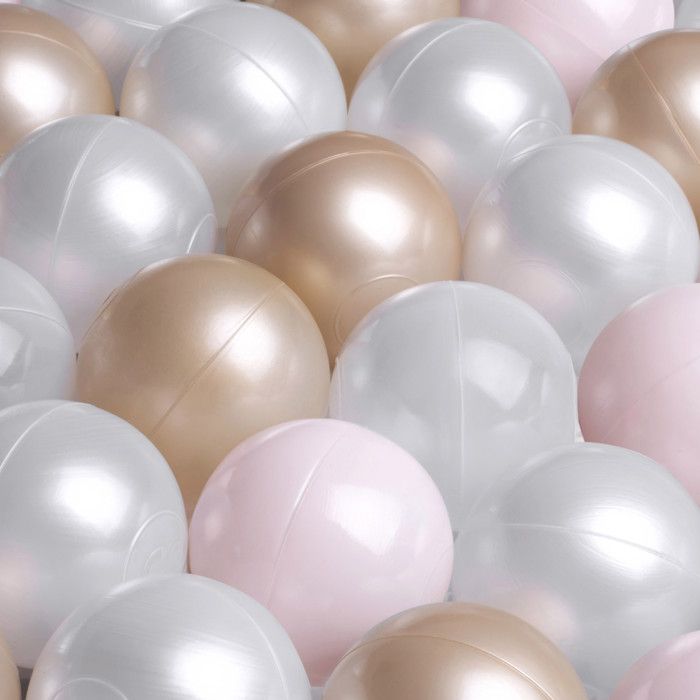 MISIOO Smart Piscine A Balle Pour Bébé - Piscine Pour La Chambre Des Enfants - Piscine à Balles Bébé- 150 Balles - Jouet Enfant - Lavable En Machine Oeko Tex 90 X 30 Cm Rose Rose Blanc Argent