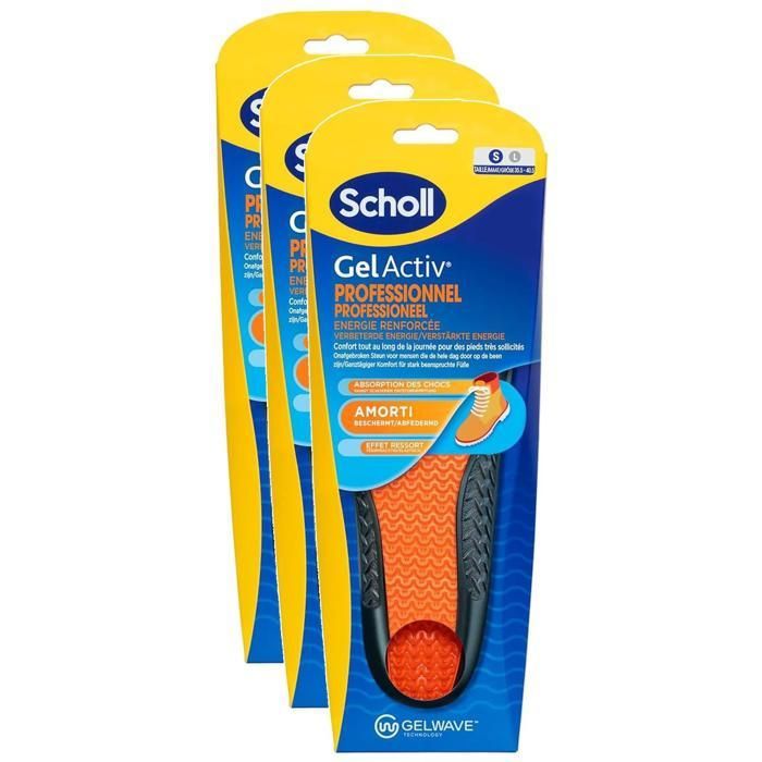 SCHOLL Lot de 3 Paires de Semelles GelActiv Femmes Professionnels