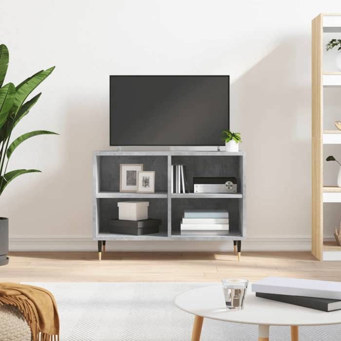(Gris)Meuble TV - SIGNOR - Table Télévision en bois gris béton 695x30x50 cm bois ingénierie 768099