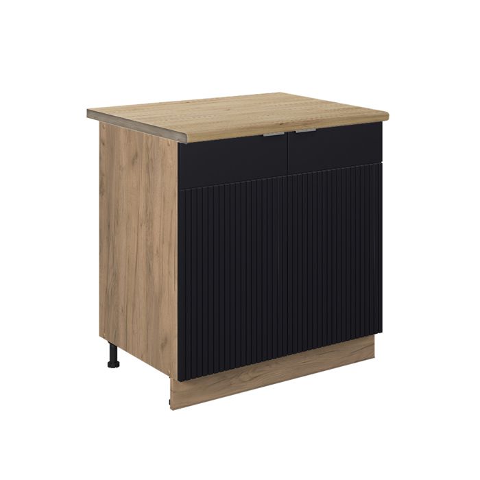 Meuble bas de cuisine Fame-Line 80cm avec étagère PT Chêne Noir rayé/Chêne de force doré Vicco 50766 Meuble bas de cuisine Fame-Line 80cm avec étagère PT Chêne Noir rayé/Chêne de force doré Vicco 50766