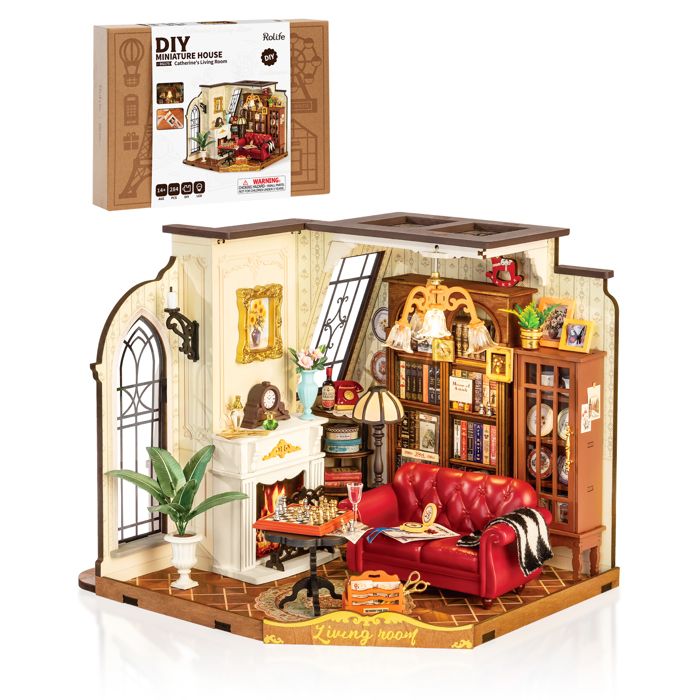 Puzzle 3D - ROBOTIME - DG175-CD - Kit maison miniature - 284 pièces - Bois multicolore