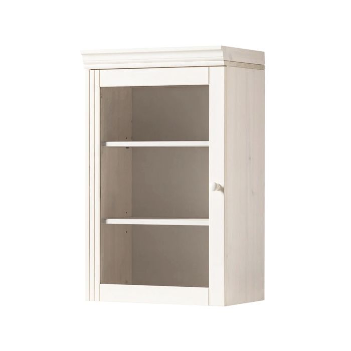 Anita-armoire Murale Avec 1 Portes Vitrées En Pin Blanc Anita-armoire Murale Avec 1 Portes Vitrées En Pin Blanc