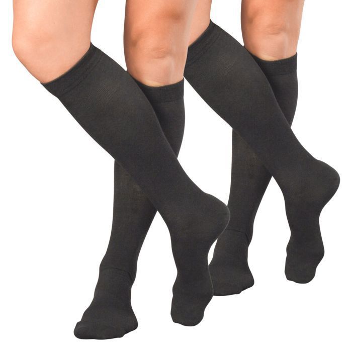 Chaussettes de compression - Celodoro - Pour le voyage et l’avion - Femme & Homme (2 paires) - Anthracite