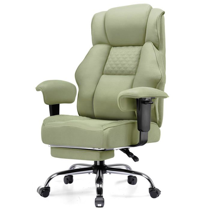 Chaise Gaming Ergonomique en Tissu Premium Large Fauteuil de Bureau Pivotant avec Repose Pieds Réglable - vue 3