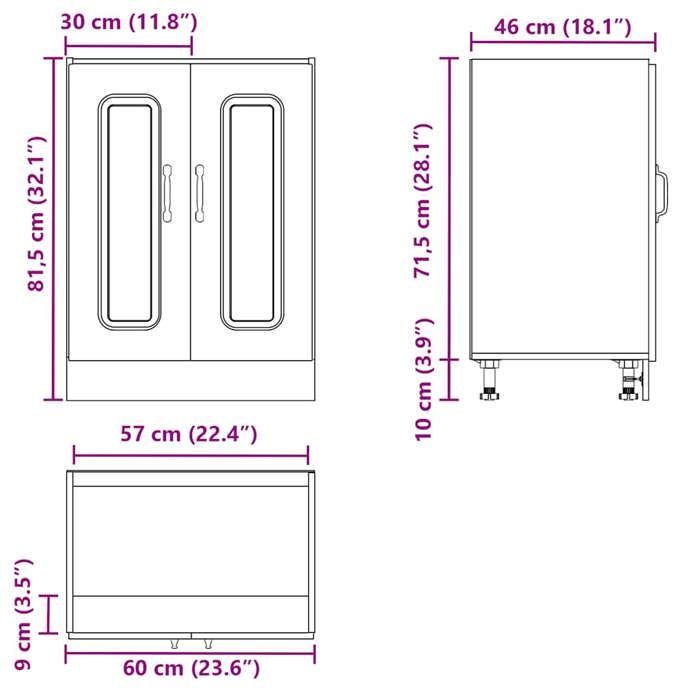 Remise 2026®Caisson de cuisine Gris - Meuble bas pour évier Kalmar - gris béton - Bois dingénierie 477 4774113