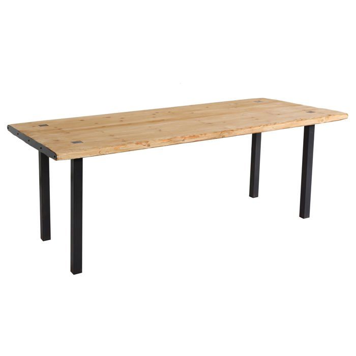 Table a manger design industriel en bois de sapin structure en fer 200 x 90 cm 04_0008564