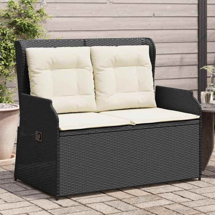 Noir Meuble de jardin - Banc de jardin - 1 pc - Noir polyrotin C6442