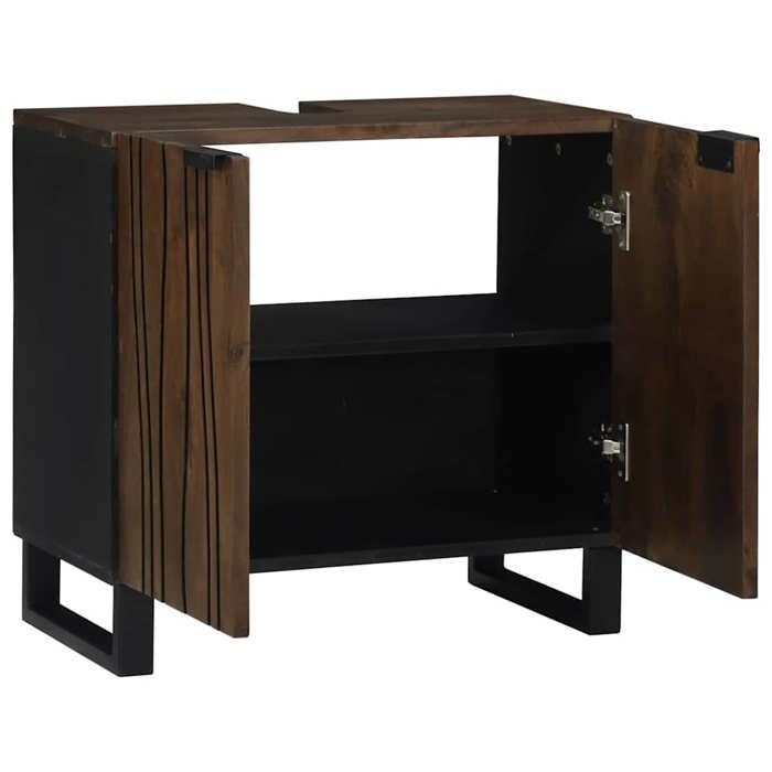 (10762)Moderne Meuble de Lavabo de Salle de Bain Noyer 62x33x58 cm poid:15.3 kg