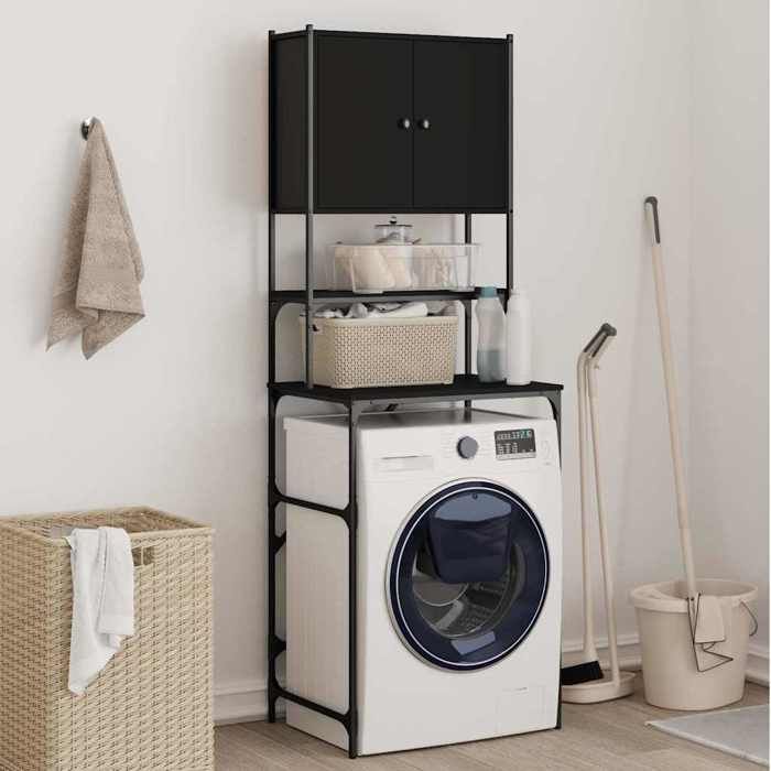 vidaXL Armoire de machine à laver noir 68x48 5x194 cm - Design moderne - FR50