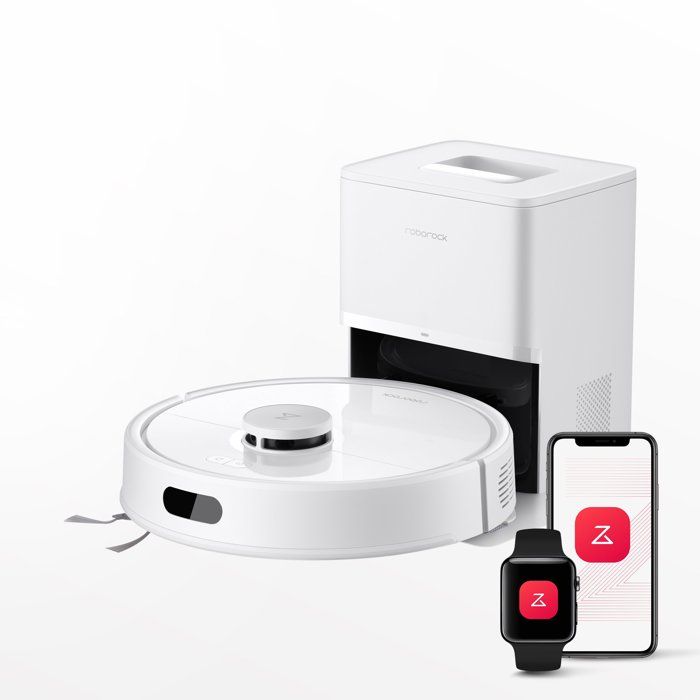 Roborock Q7 L5+ Robot Aspirateur Laveur 2-en-1 avec Station de Vidage Automatique 8000Pa Anti-Enchevêtrement Blanc