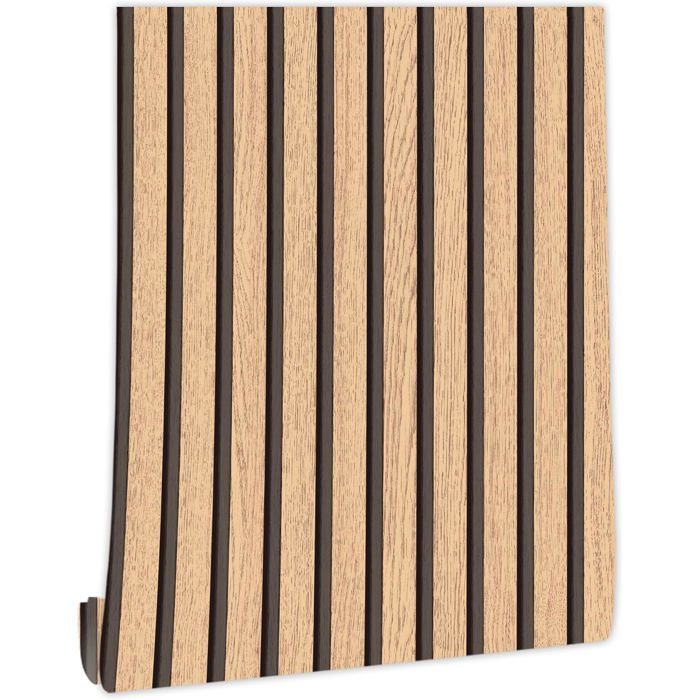 Rouleau papier peint adhésif effet bois 3D - 44 cm x 300 cm imperméable et décoratif pour meuble