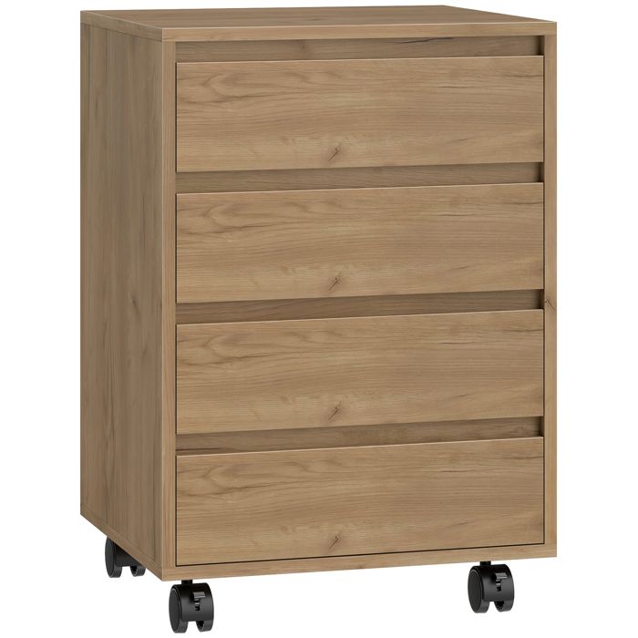 YWJ Commode de bureau à 4 tiroirs commode de bureau avec roulettes pour étude 46x40x65 cm marron