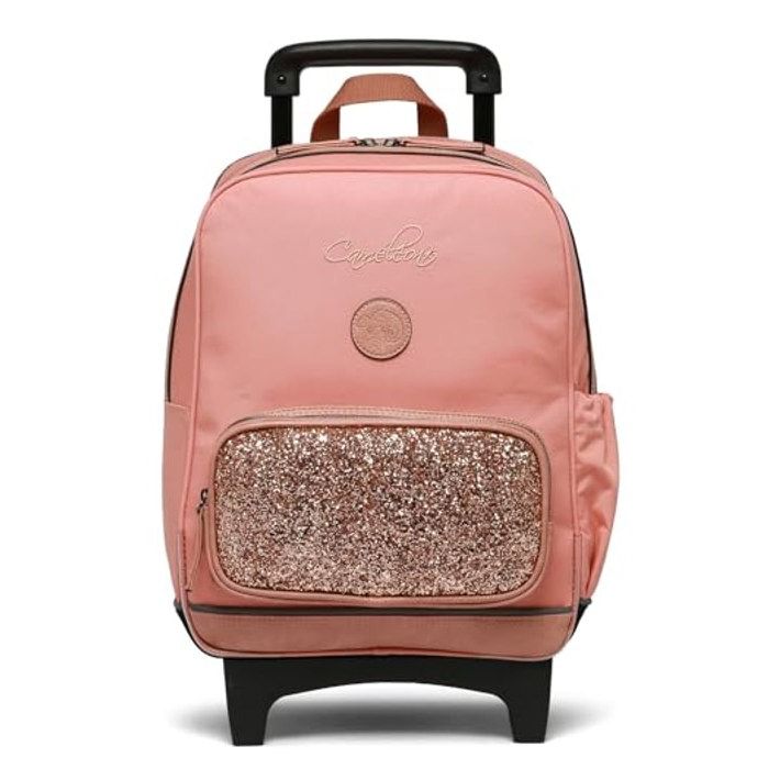 Sac à dos scolaire à roulettes - CAMELEON - Ligne Vintage Fantasy - 14L - Fond renforcé - Bandes réfléchissantes Sac à dos scolaire à roulettes - CAMELEON - Ligne Vintage Fantasy - 14L - Fond renforcé - Bandes réfléchissantes