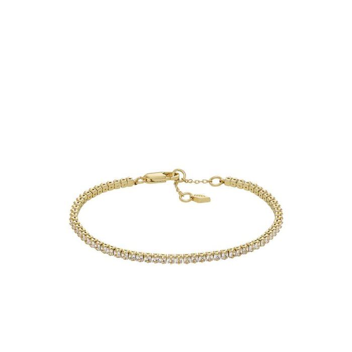 Bracelet - DE FOSSIL - Classique - Laiton doré - Fermoir mousqueton - Pierre ambre simulée