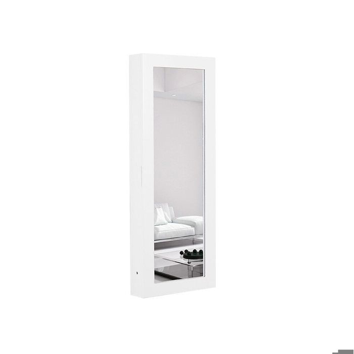 ROVRYN Armoire murale avec table à repasser pliable miroir et rangement MDF blanc