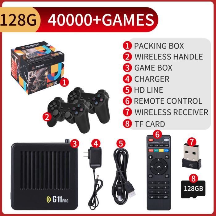 128 Go-ROYAUME-UNI-G11 Pro Game Box, 4K HD TV Game Stick, Console de ...