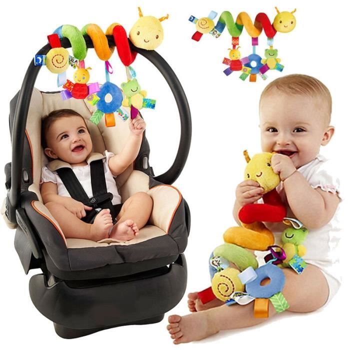 Berceau de bébé suspendu hochets jouets siège de voiture jouet doux Mobiles  poussette berceau lit de dentition jouet multifonctionnel landau suspendus  poupées pour bébés nouveau-né cadeau (certains accessoires et couleurs  peuvent varier)