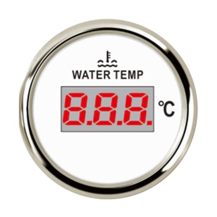 Asudaro Compteur De Température D'eau De Voiture 52mm Mini Thermomètre De Voiture DC12 V Compteur Numérique De Température De L'eau De Voiture Température De L'eau Gauge 40~120 ° C