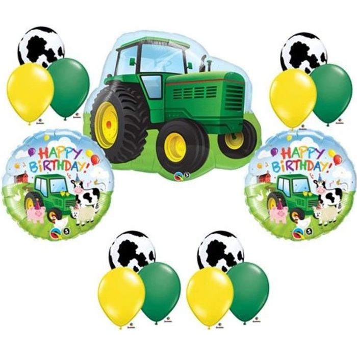 Support A Decorer Xaemk Tracteur De Fete D Anniversaire Ballons Decorations Vache La Ferme Des Animaux John Deere Douche Multi 1 Cdiscount Maison