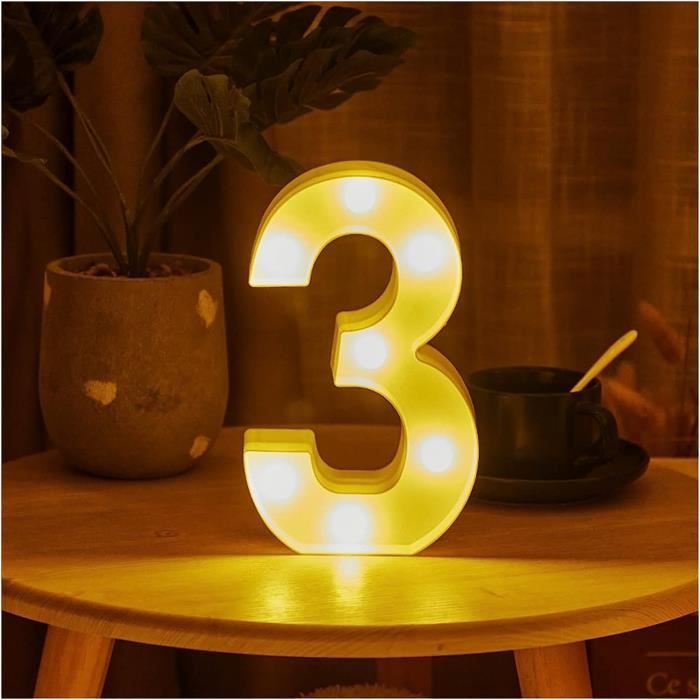Or Blanc Lumineux 26 Anglais Led Lettre Nuit Lumière Alphabet Nombre Lampe Noël Mariage Fête D'anniversaire Proposer Décoration | FR