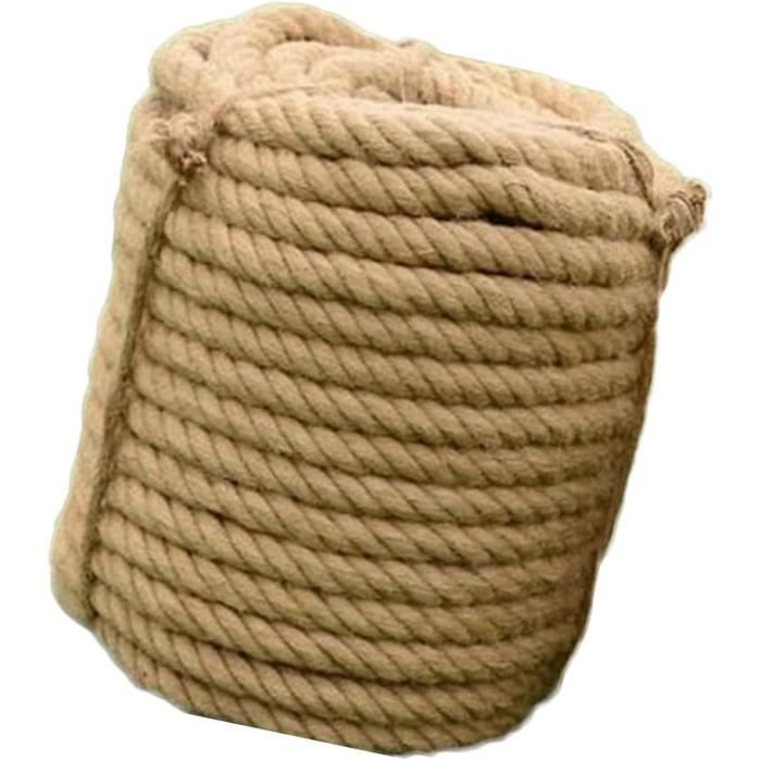 Corde Chanvre Polypropylène 14mm - 20 M - Imputrescible Et Résistante Aux UV