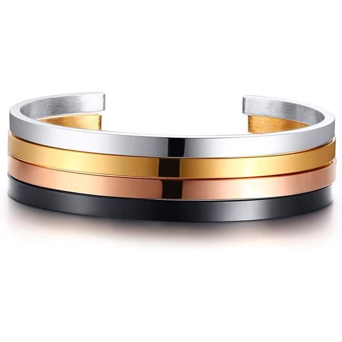 Bracelet Initiale Personnalisable A-Z - Acier Inoxydable 316L - 5 Coloris - Câble Torsadé élastique - 4