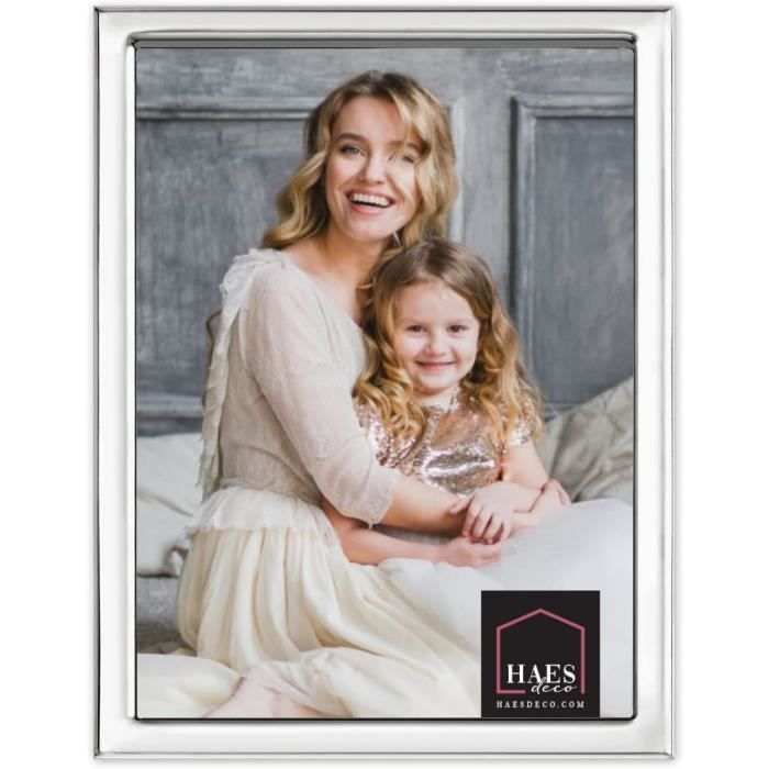 Happy Homewares Cadre photo bicolore plaqué argent pour