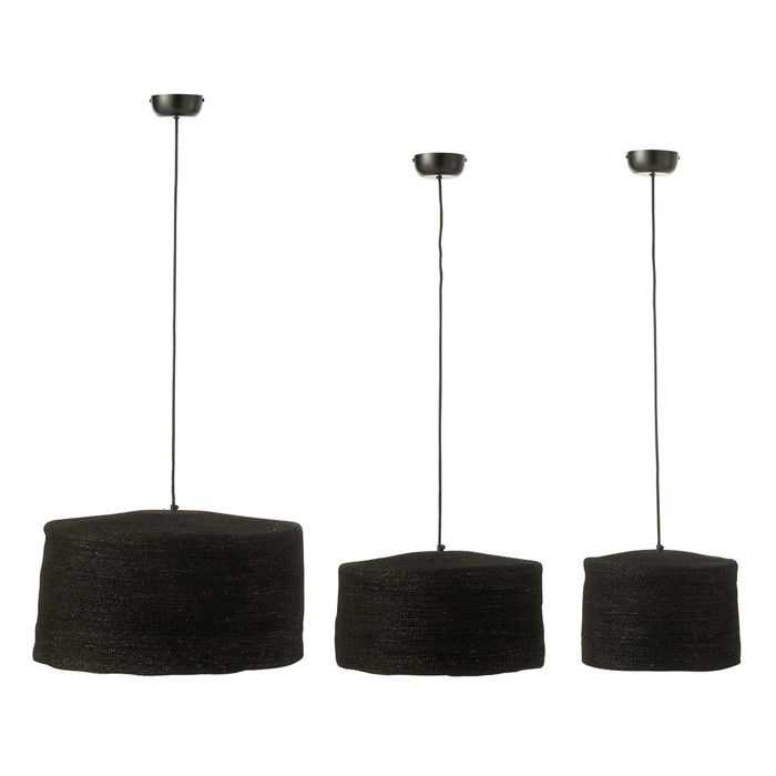 Lot de 3 Lampes Suspension Moonj 50cm Noir Lot de 3 Lampes Suspension Moonj 50cm Noir