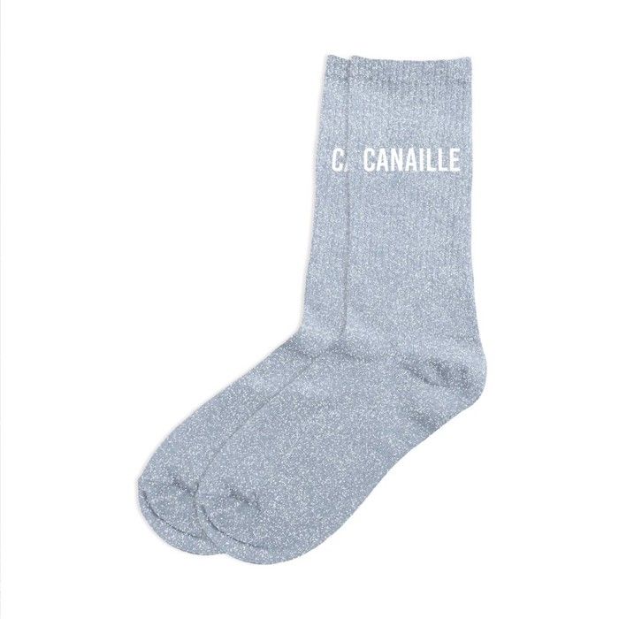 Chaussettes - STC - Femme - Gris - Paillettes - Taille Unique 36-42 Chaussettes - STC - Femme - Gris - Paillettes - Taille Unique 36-42