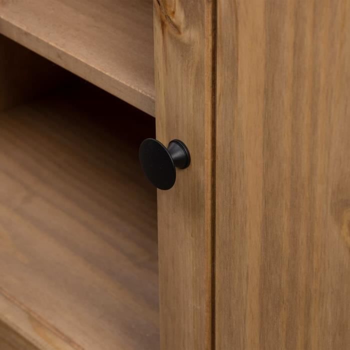 Meuble TV KAI - Bois de pin massif - 120x40x50 cm - 2 portes et 2 compartiments Meuble TV KAI - Bois de pin massif - 120x40x50 cm - 2 portes et 2 compartiments