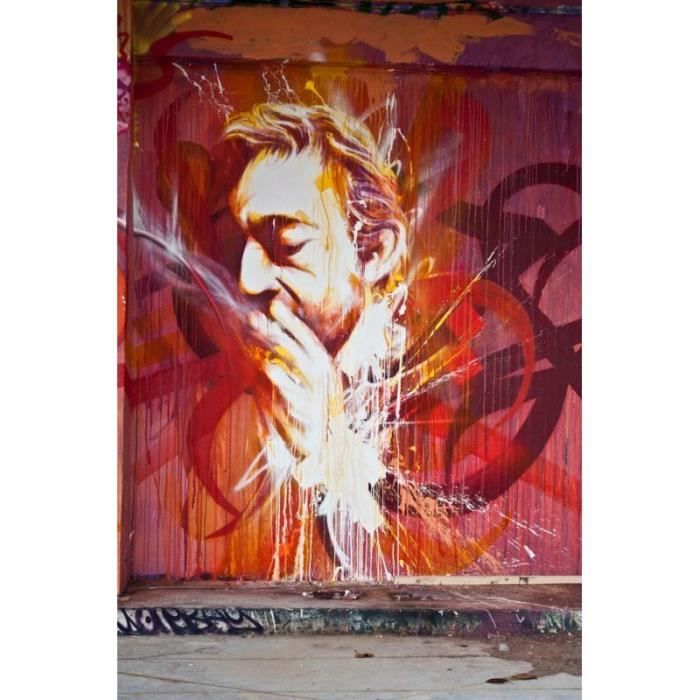Tableau Tag Serge Gainsbourg Toile Canvas 120x80 Cm Achat Vente Tableau Toile Cdiscount