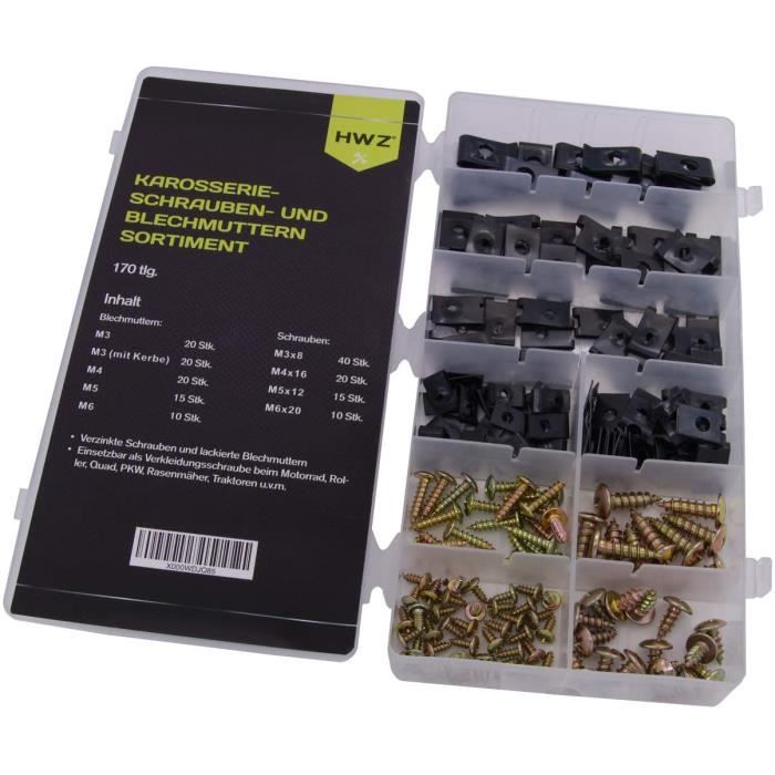 Lot De Vis à Tôle, Agrafes Et Clips-écrous U Pour Carrosserie - BGS Technic - Référence 18015 - Neuf