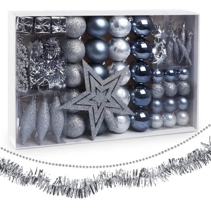 Boules De Noël Scintillantes - Décoration Festive Pour Sapin Ou Intérieur - Lot 35 Pcs - Rouge, 6 Cm - 5 Motifs Différents - High-tech Et Tendances