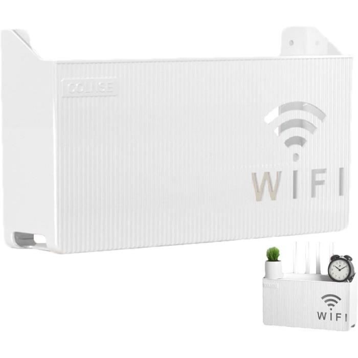 Boîte de rangement pour routeur WiFi - Étagère de placement TV - Rangée  inférieure - Boîte de protection en bois et plastique - Boîte de rangement  pour câbles - Support mural (2 tailles) : : Maison