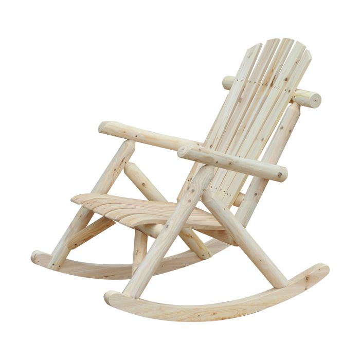 Jardin GIANTEX Fauteuil à Bascule en Bois,Fauteuil de Jardin avec Accoudoirs Naturel Rocking Chair Exterieur pour Véranda Adirondack en Bois,Fauteuil de relaxation Balcon