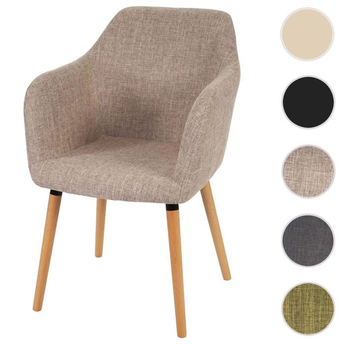 MCW Chaise de salle à manger Malmö T381 tissu crème / gris