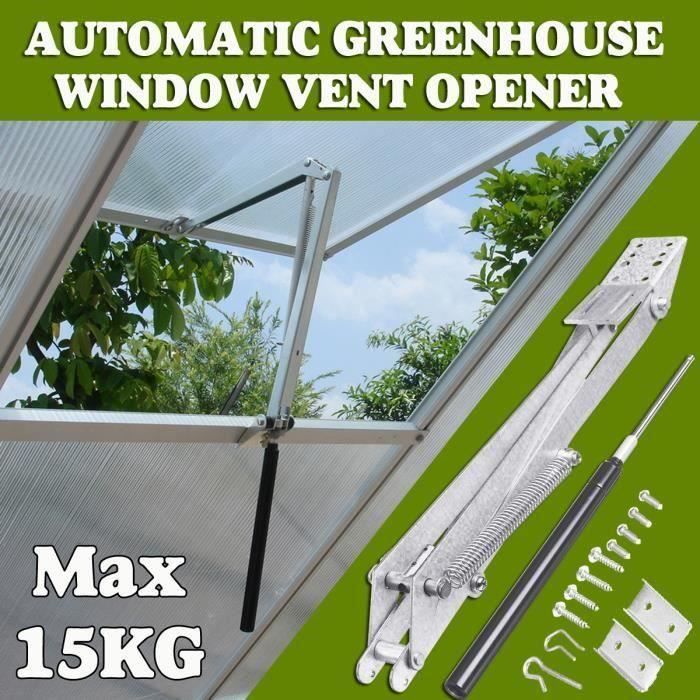 Ouvre-Fenêtre Automatique Double Ressort Pour Serre – 2 Pièces, Levage Jusqu’à 15 Kg, Température Contrôlée