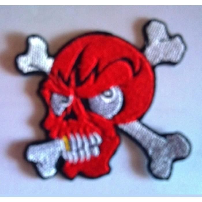 Patch Thunder Road Hotrodspirit - Motif Diable Et Piston Rouge | Pour Veste, Blouson, Customisation | Style Biker