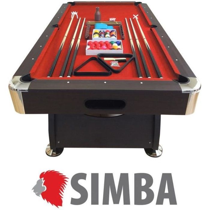 BILLARD AMERICAIN 250cm NEUF table de pool Snooker biljart salon 8 ft nouveau r table de billard mesure 220 x 110 cm rouge