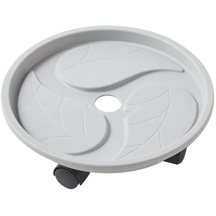 Chariot à Roulettes Pour Plantes 22cm Beige - Caddy Pot De Fleurs Avec Roues Cachées