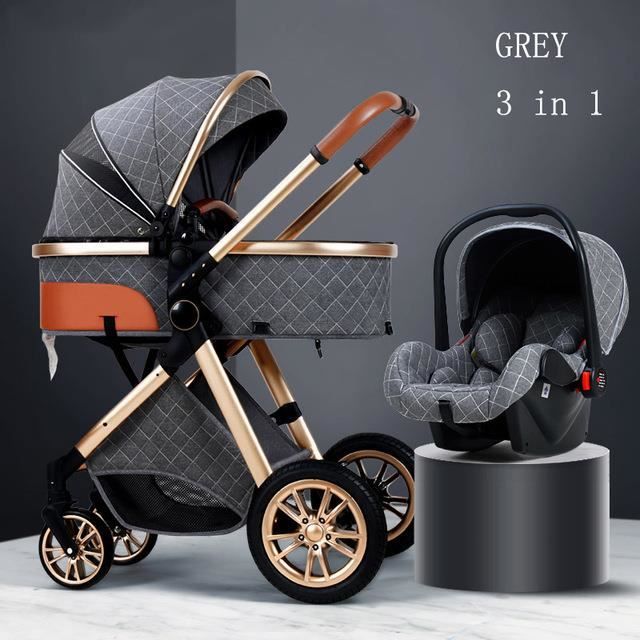 Poussette De Luxe 3 En 1 Pour Bebe Nouveau Landau Portable Pliable Couchette Pour Bebe Livraison Gratuite Luxury Grey Cdiscount Puericulture Eveil Bebe