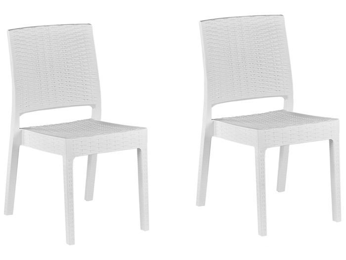 Lot de 2 chaises de jardin blanches FOSSANO